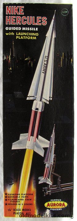 Aurora 1/48 Nike Hercules Missile with Launcher MIM-14, 379-129 plastic model kit